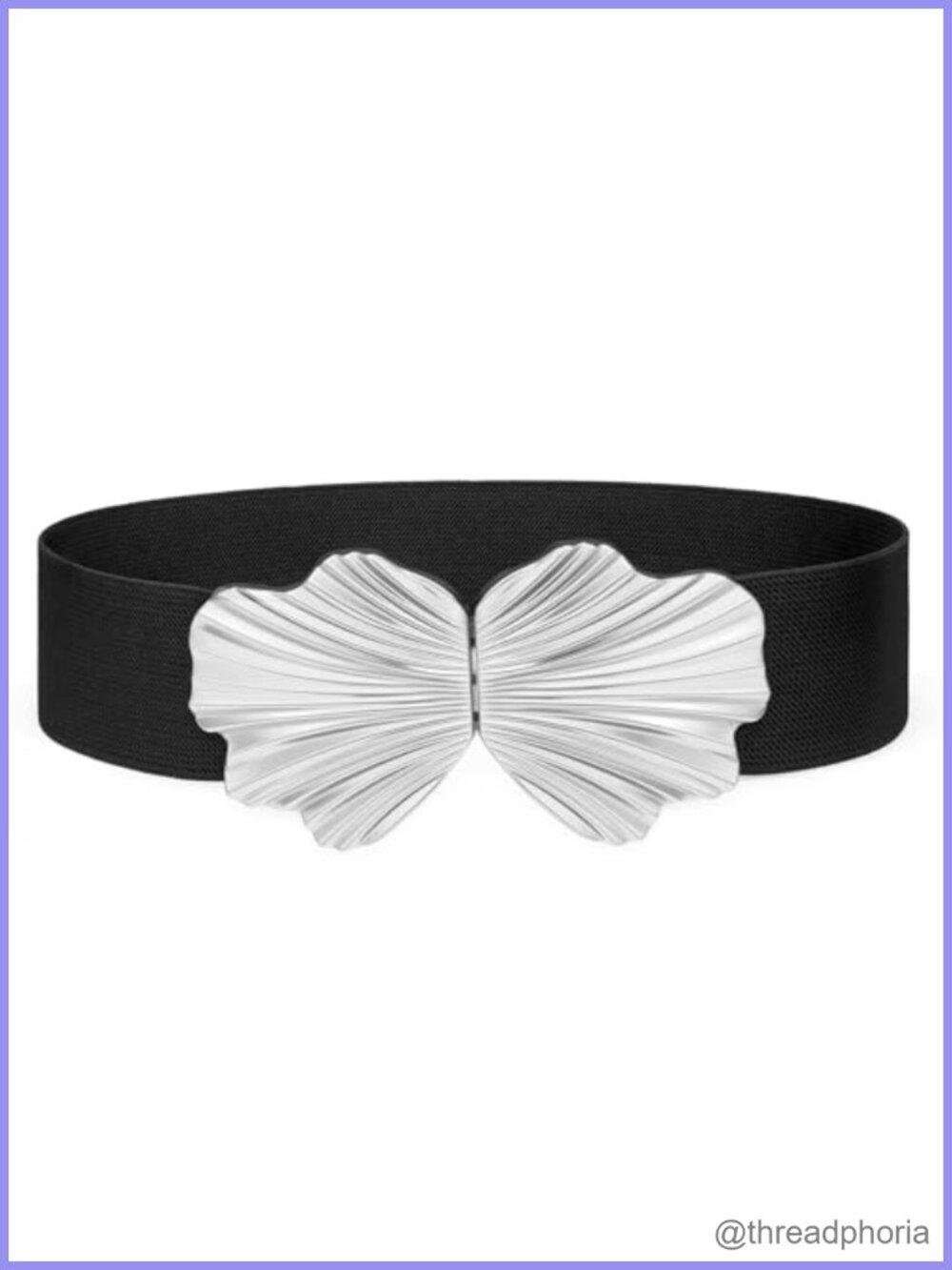 Women's Wide Elastic Waist Belt Stretchy Dress Belt Shell Buckle